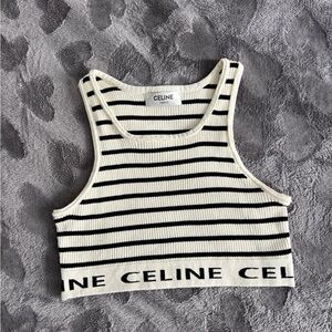 Black and White Striped Women's Top